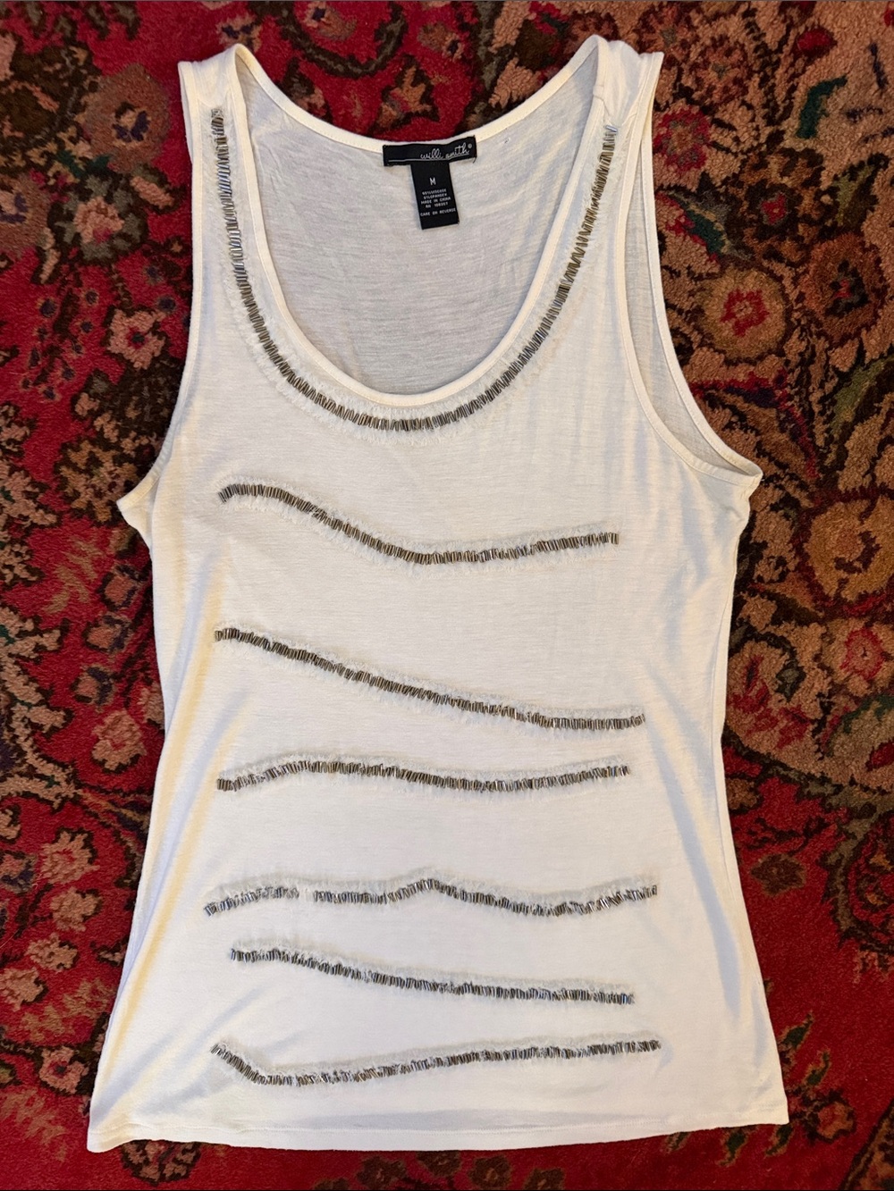 Boho Embellished Ivory Tank Tunic